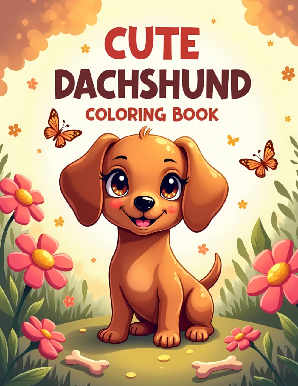 Cute Dachshund Coloring Book: Adorable Sausage Dog Coloring Pages for Kids Ages 3–8 | Easy and Fun Puppy Adventures