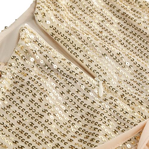 Girls Sequin Dress One Shoulder Pageant Prom Dress for Birthday Formal4