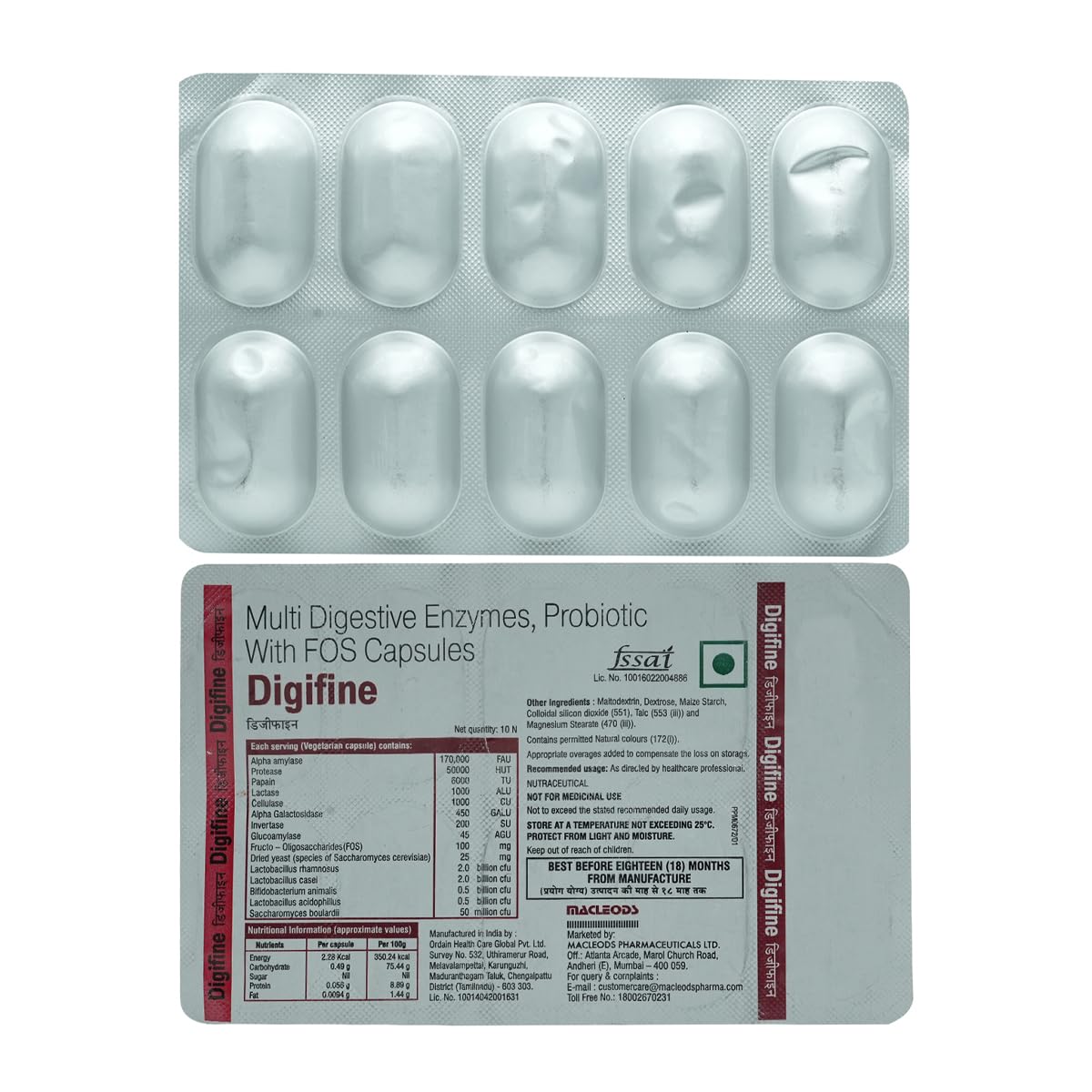 Digifine - Strip of 10 Capsules
