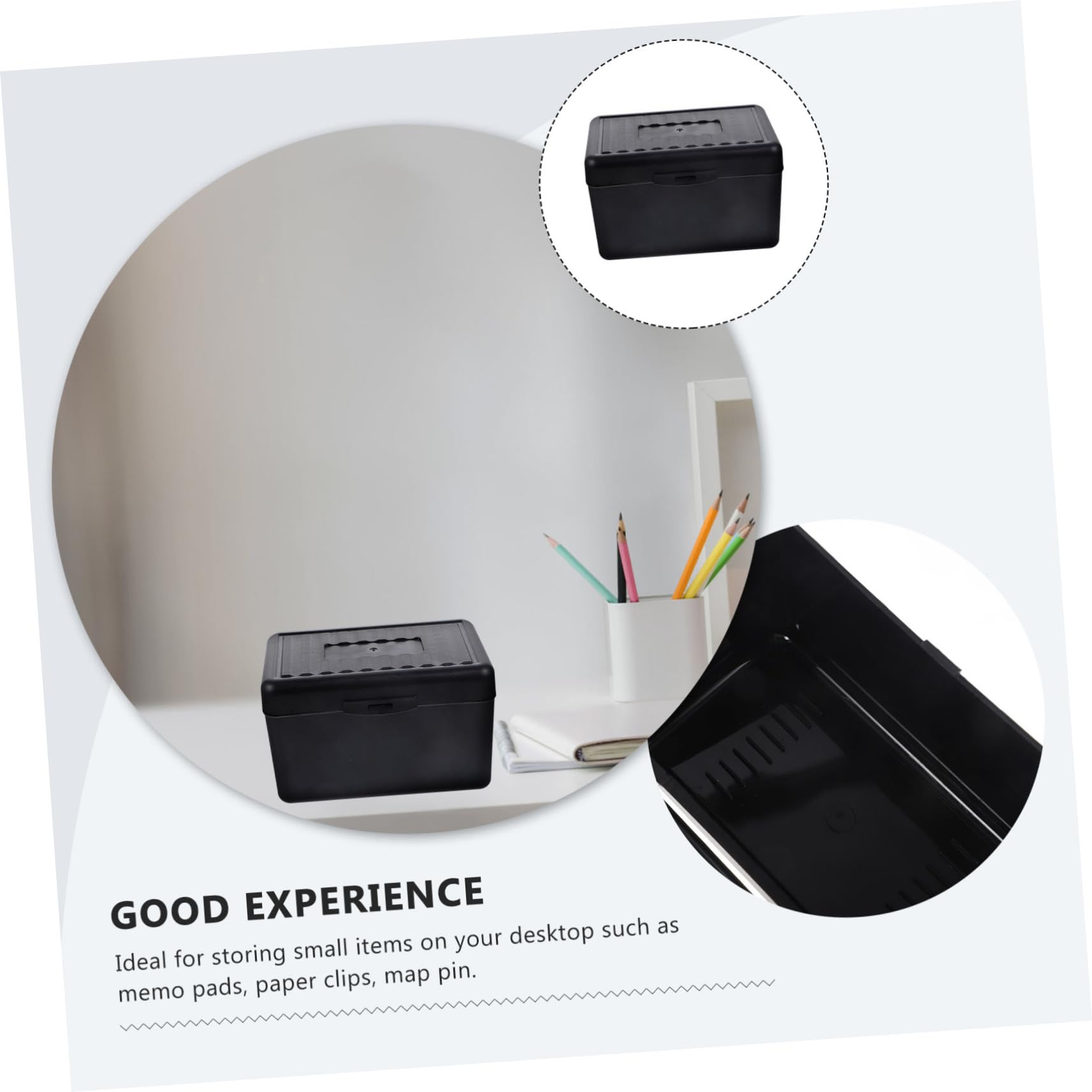 SEWACC Memo Note Holder Box Multi Use Storage Organizer for Office Supplies Memo Case for Notepads Business Cards and Index Cards Desk Clip Organizer