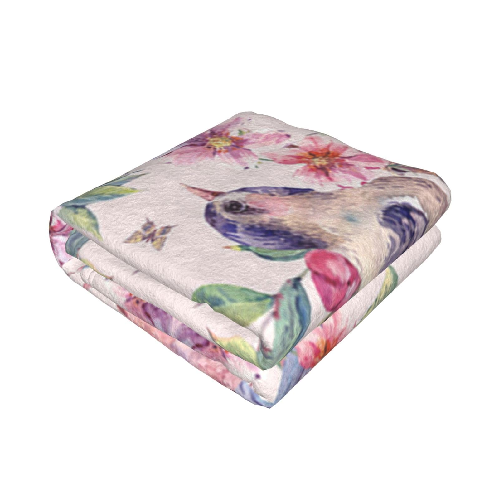 ESNAIUVCD Birds On Branches And Butterflies Print Soft Cozy Fleece Plush Warm Flannel Bedding Blanket,Cozy Lightweight Warm Blankets For All Season 40x30in/50x40in/60x50in/80x60in