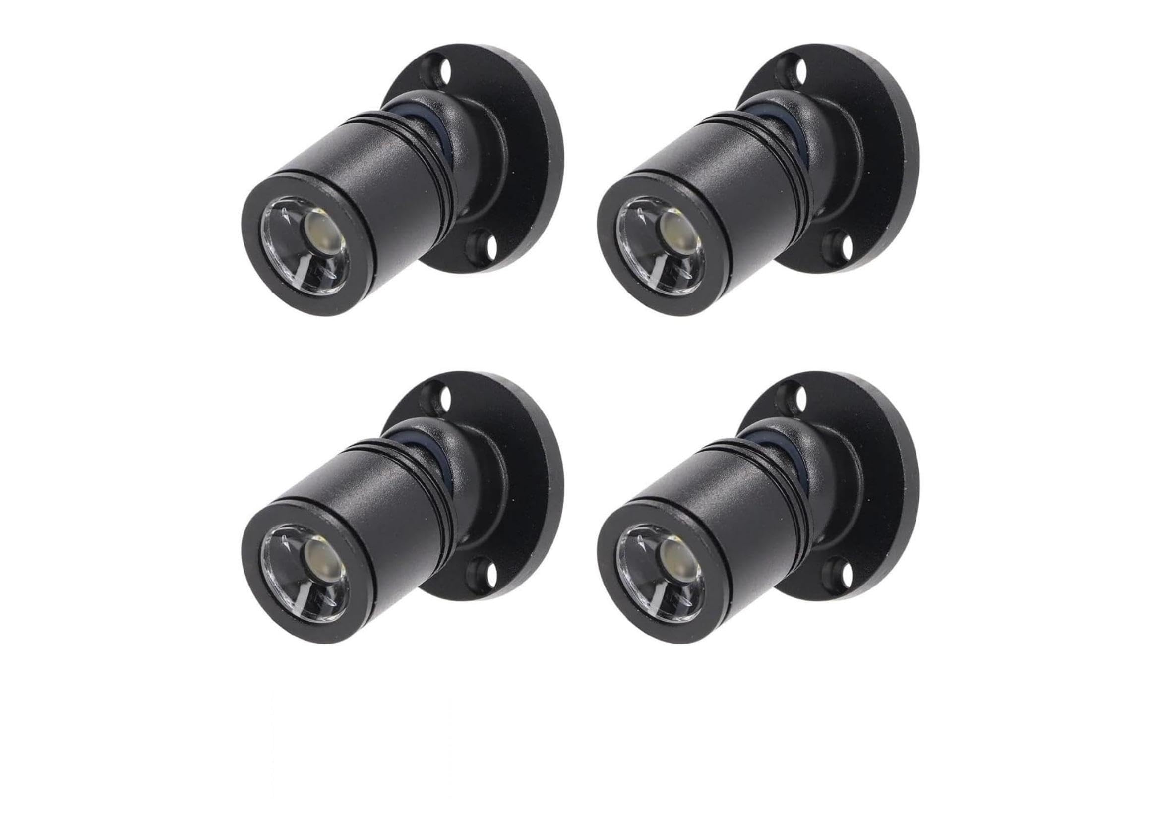 Mini Spots LED 5V Dimmables - 1.5W 150lm avec Couleurs Variées (Rouge, Vert, Bleu, Blanc) et Télécommande Sans Fil - Spots Compacts pour Éclairage de Présentation, Pack de 4