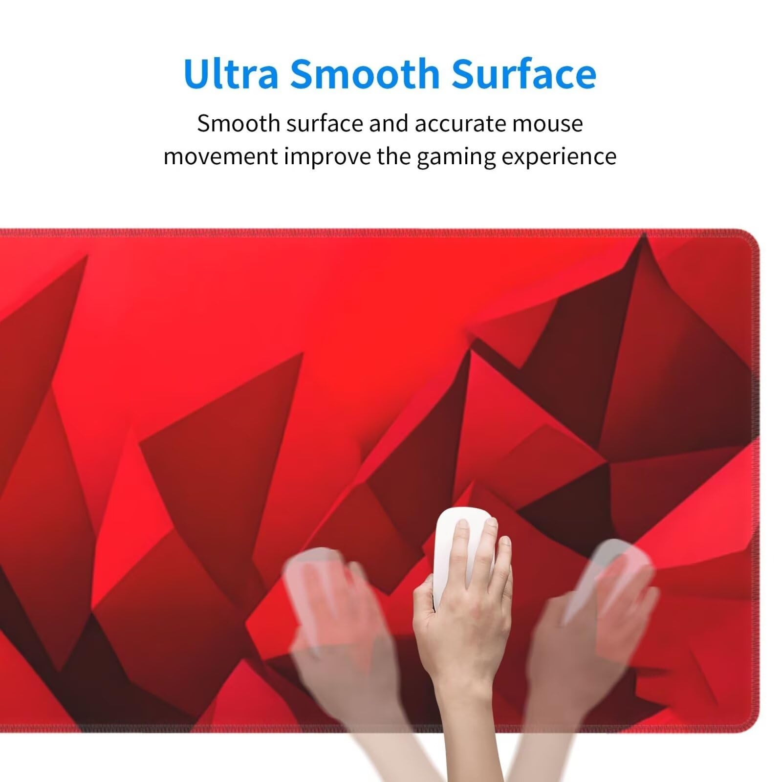 Tappetino Mouse, Tappetino Mouse Gaming Grande XXL 1500x800x3mm Tappetino Scrivania Mouse Pad, Base in Gomma Antiscivolo, Bordi Cuciti,Lavabile, Mousepad per Ufficio e Gaming (rosso) R-288