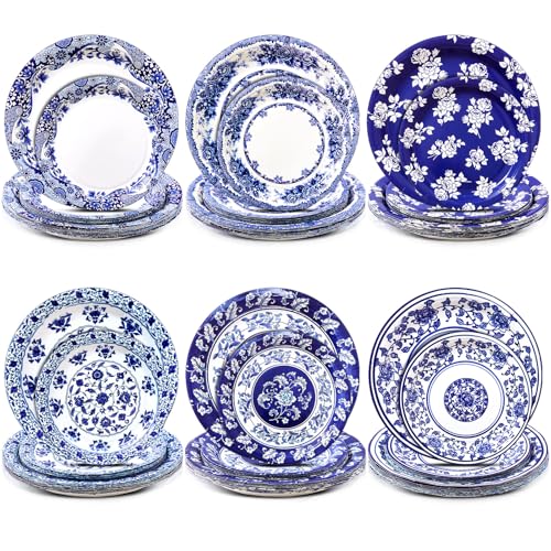 Havawish 144 Pcs Blue and White Flower Paper Plates 7 Inch 9 Inch Blue and White Chinoiserie Paper Plates Bulk Thick Disposable Papers Plate for Wedding Baby Shower Birthday Party Holiday Picnic Havawish 144 Pcs Blue and White Flower Paper Plates 7 Inch 9 Inch Blue and White Chinoiserie Paper Plates Bulk Thick Disposable Papers Plate for Wedding Baby Shower Birthday Party Holiday Picnic