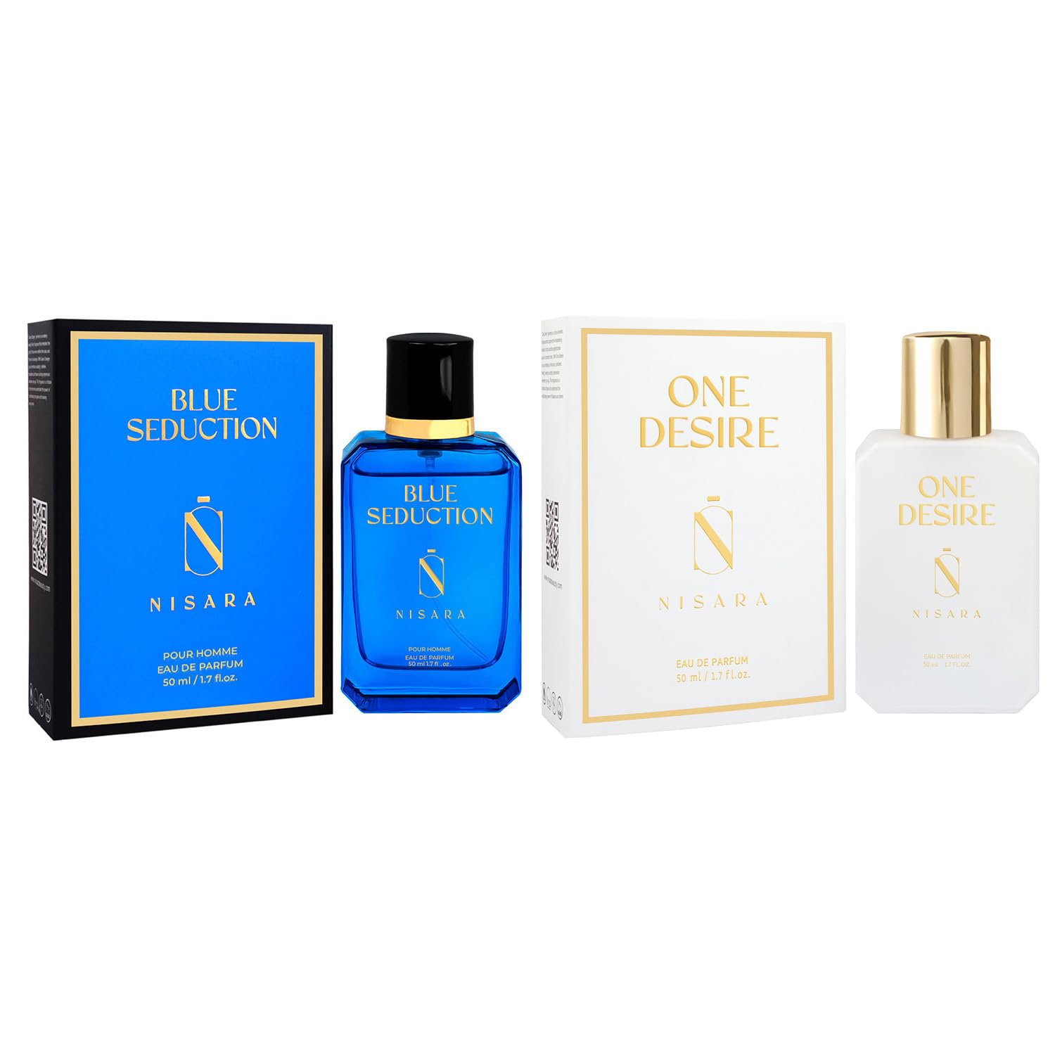 Nisara Blue Seduction & One Desire Eau De Perfume 50ml X 2