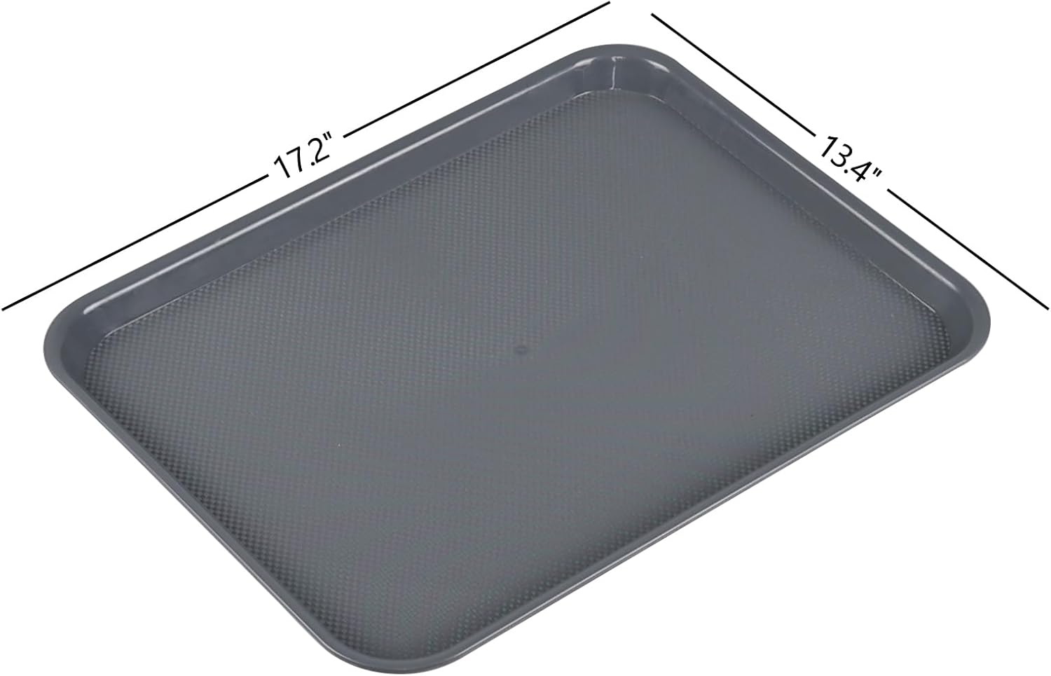 Readsky 6 Packs Plastic Serving Tray, 17.2" x 13.4" Fast Food Plastic Trays, Deep Gray - Image 2