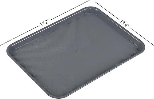 Miniatura 2 de Readsky 6 paquetes de bandejas de plástico para servir, bandejas de plástico de comida rápida de 17.2 x 13.4 pulgadas, gris oscuro