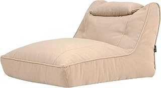 Icon Nova Sitzsack Sessel für Erwachsene, Beige, Olefin Stoff für Drinnen und Draußen, Riesen Sitzsack mit Füllung, Bequemer Sessel, Garten, Terrasse, Lounge, Wohnzimmer