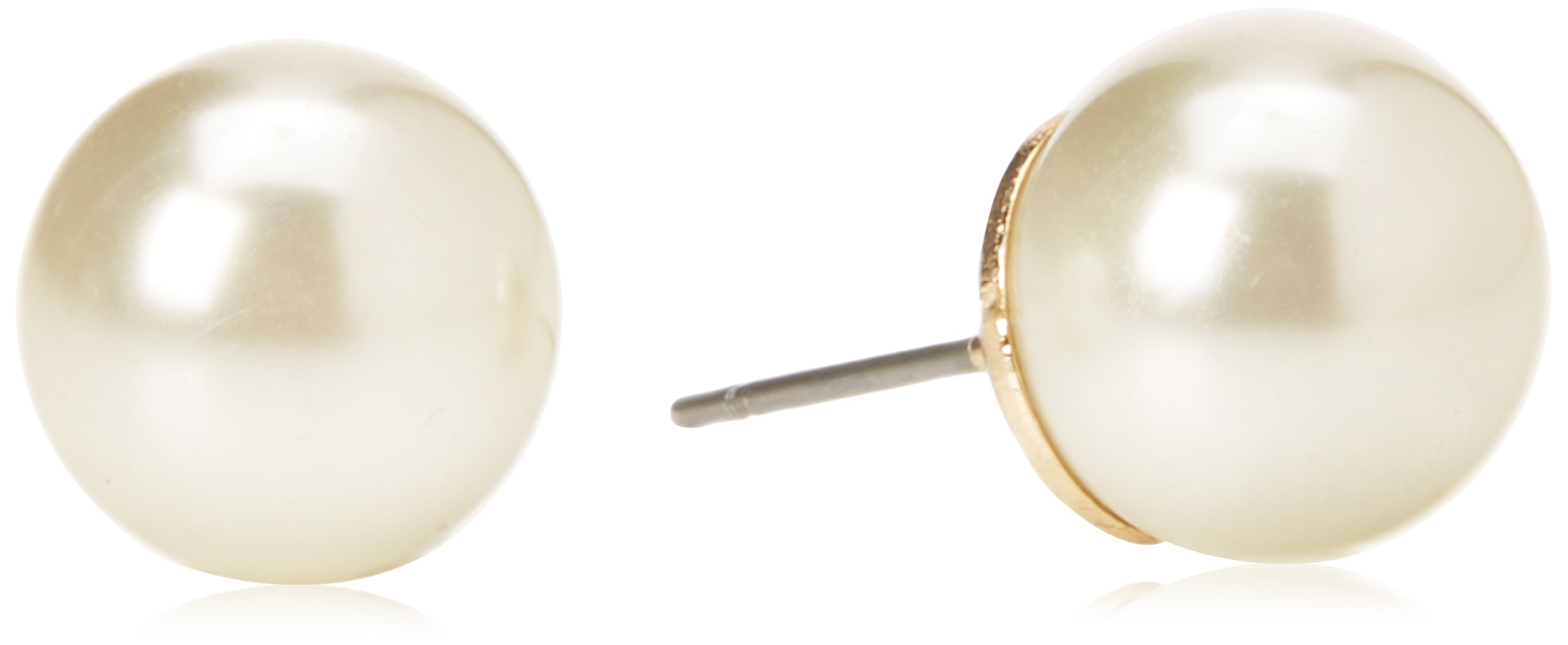 Anne Klein Women's Pearl Stud Earrings, Layered Statement Fashion Jewelry for Everyday and Evening Wear