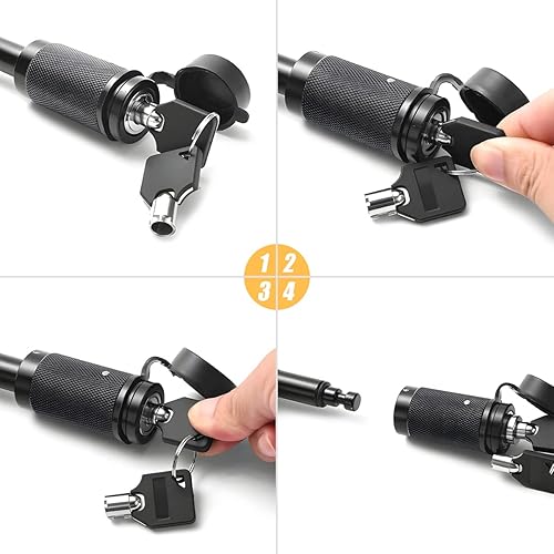 Miniatura 5 de Bloqueo de pasador receptor de enganche de remolque, 58 pulgadas de diámetro de acero resistente con 8 juntas tóricas de goma, receptor de 2