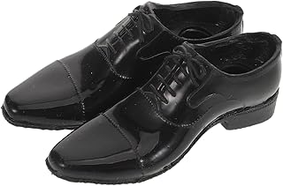 スケール チュア兵士靴 ブラックドールシューズ 男性アクションフィギュア用 革靴風リアルワークブーツ 精密ステッチ入り ドールハ