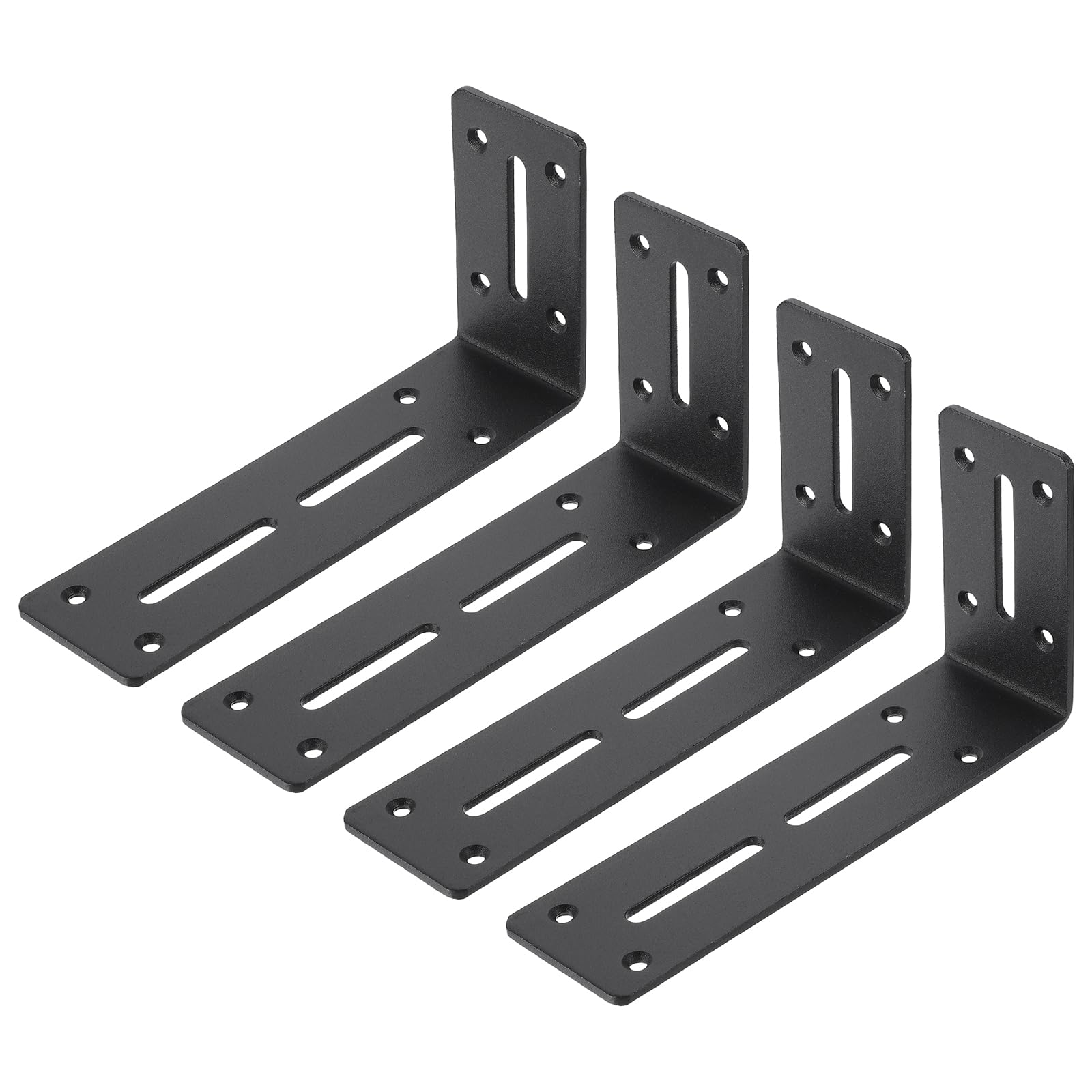 PATIKIL 4 Pezzi Staffe A L Per Legno 180mm x 90mm Staffe Angolari A Forma Di L 90 Gradi Rinforzi D'Angolo Acciaio Laminato A Freddo Supporti Angolo Retto Con Viti Per Scaffalature In.