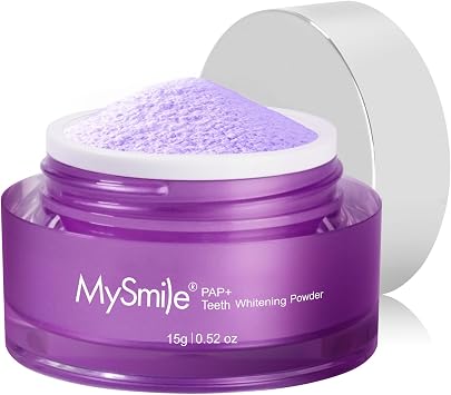 MySmile Pap Natural Mint Non-Sensitive Teeth Whitening Powder Cavity Prevention Little Foam for Cleaning Tooth Fresh Breath Care Oral Alternative Fluoride Free Toothpaste -1.04 oz Bright Purple
