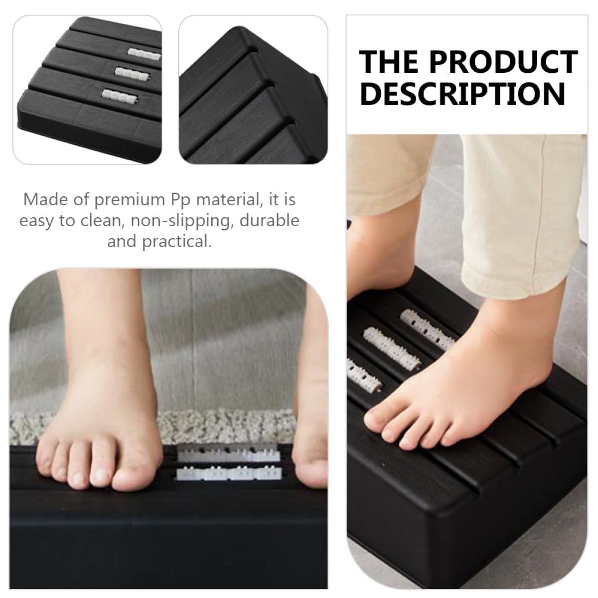 Poggiapiedi Massaggiante a Rotelle in Pp Antiscivolo Rulli per Ufficio e Casa Poggiapiedi Sotto Scrivania Design Ergonomico e Adulti per Comfort e Supporto Quotidiano