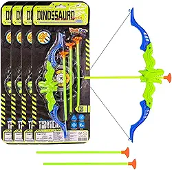 Kit 4 Super Arco Flecha Infantil 35cm 12 Dardos Grudam na Parede