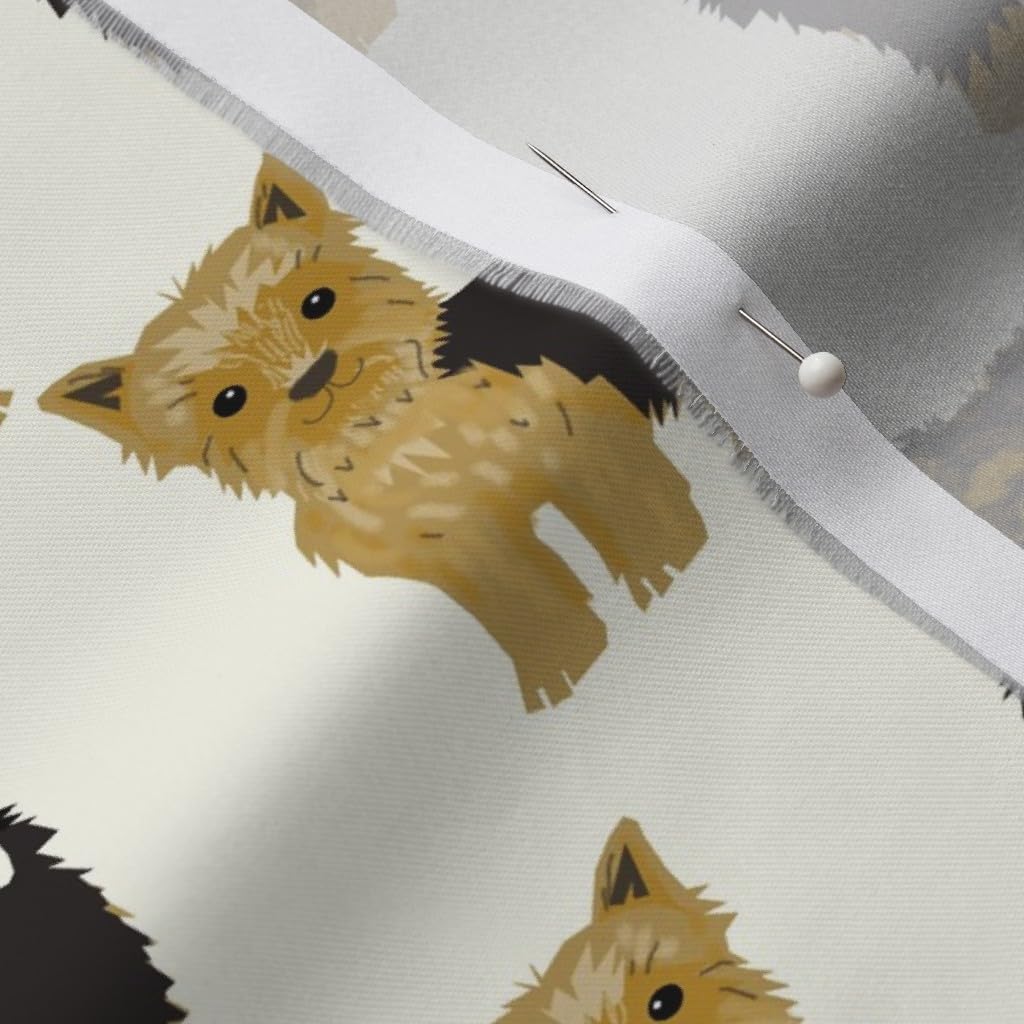 Spoonflower Fabric - Yorkshire Terrier Cute Yorkie Dog Pet Pets Terriers Dogs Portrait Printed on Organic Cotton Sateen Fabric by The Yard - Sewing Quilting Apparel Home Decor