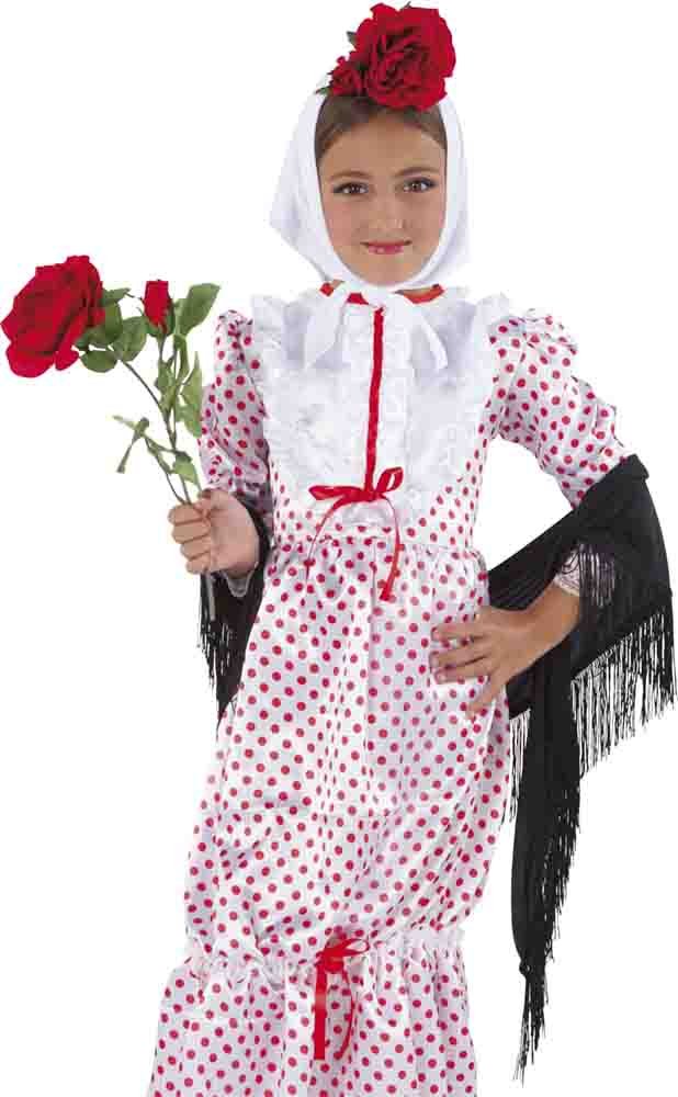 Rubies Set Accessories for girls, complements your costume of Chulapa, Scarf, Shawl and Carnation for San Isidro, Madrileños, Chulapo