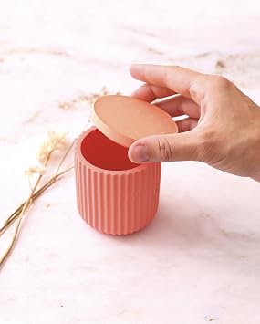Jesmonite Silicone Mould Smooth and Ribbed Pot With Baking