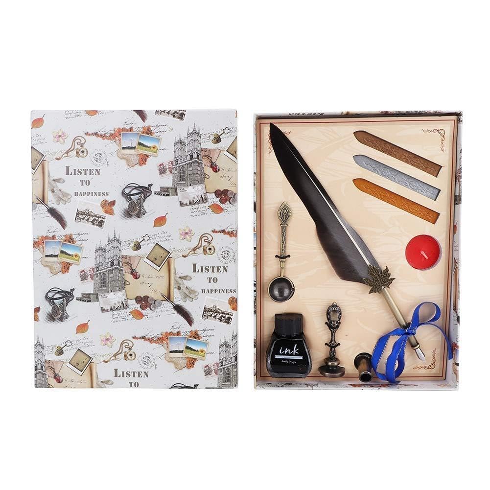 Stylo-plume à plume vintage en acier inoxydable gris pour une calligraphie d'exception