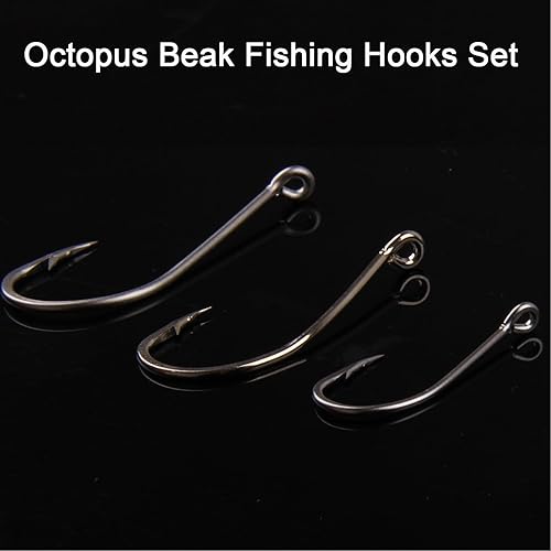 Miniatura 5 de Ganchos de pesca con pico de pulpo, ganchos de pesca circulares de agua salada, ganchos de pesca forjados de acero inoxidable, ganchos de pesca de