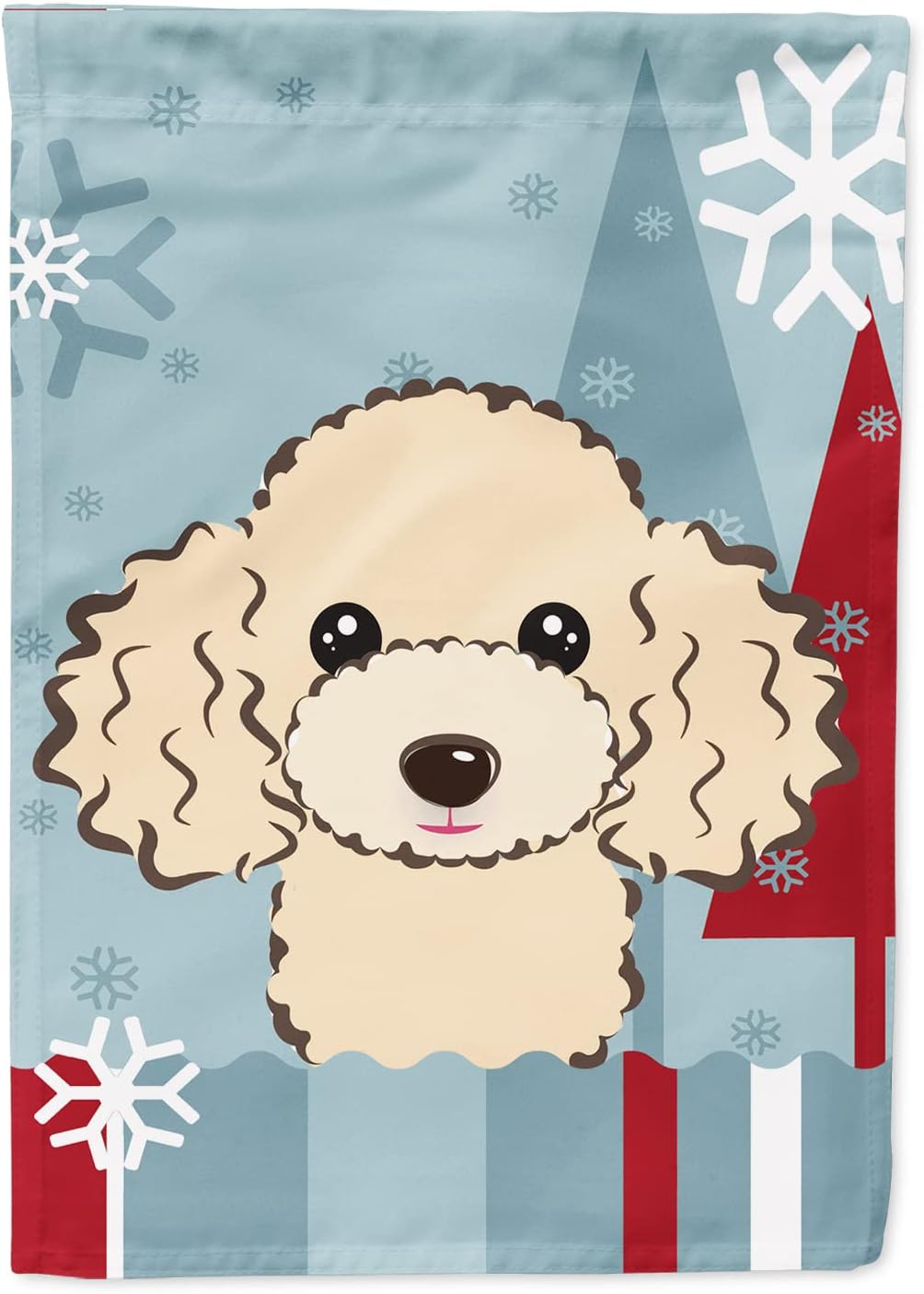 Caroline's Treasures BB1754CHF Winter Holiday Buff Poodle House Flag Large Porch Sleeve Pole Decorative Outside Yard Banner Artwork Wall Hanging, Polyester, House Size, Multicolor