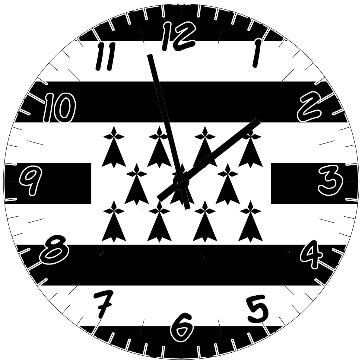 Horloge en verre drapeau breton 29 cm idée cadeau maison idéal