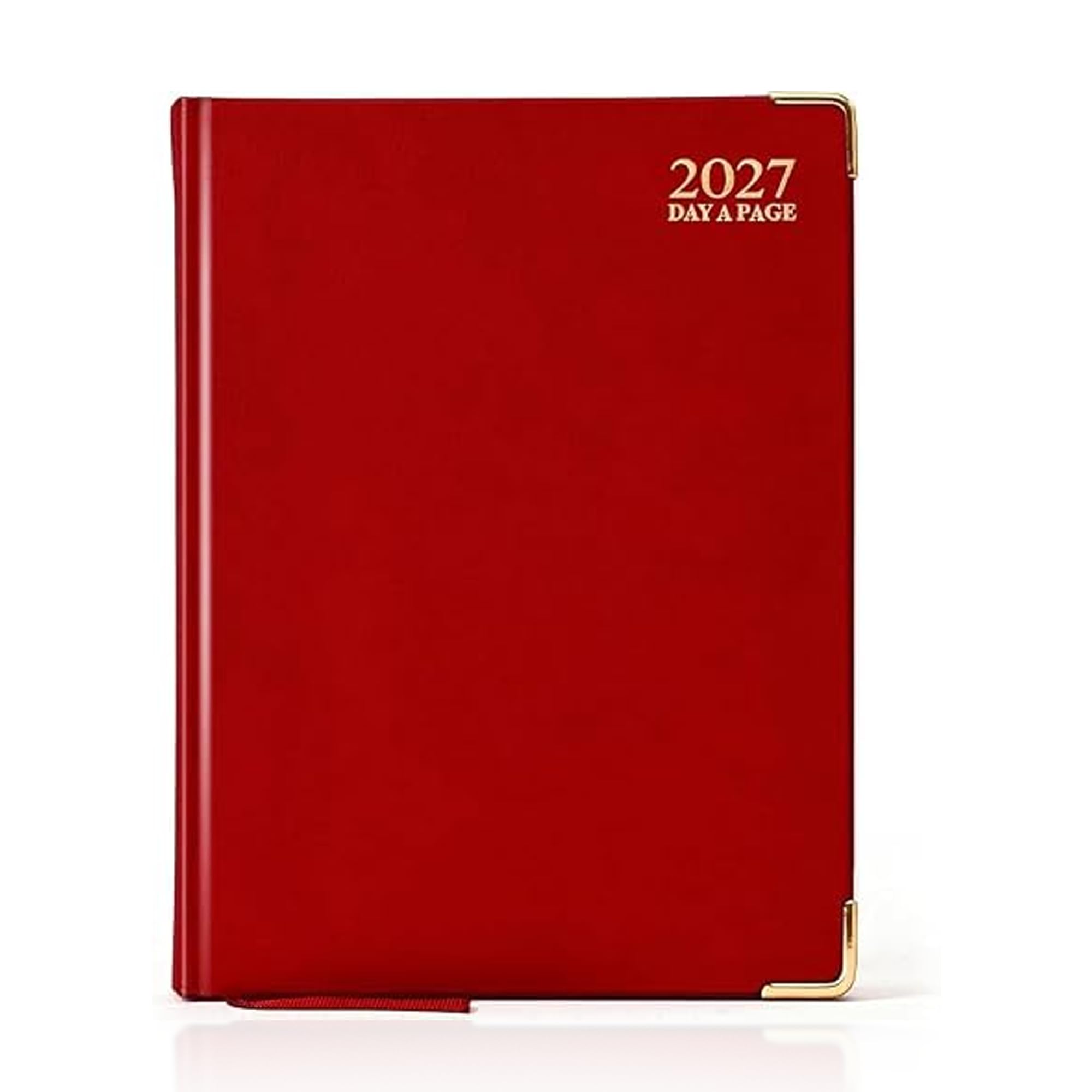 AIBULO A4 2027 Day A Page Red Diary Gilt Edges Hardback