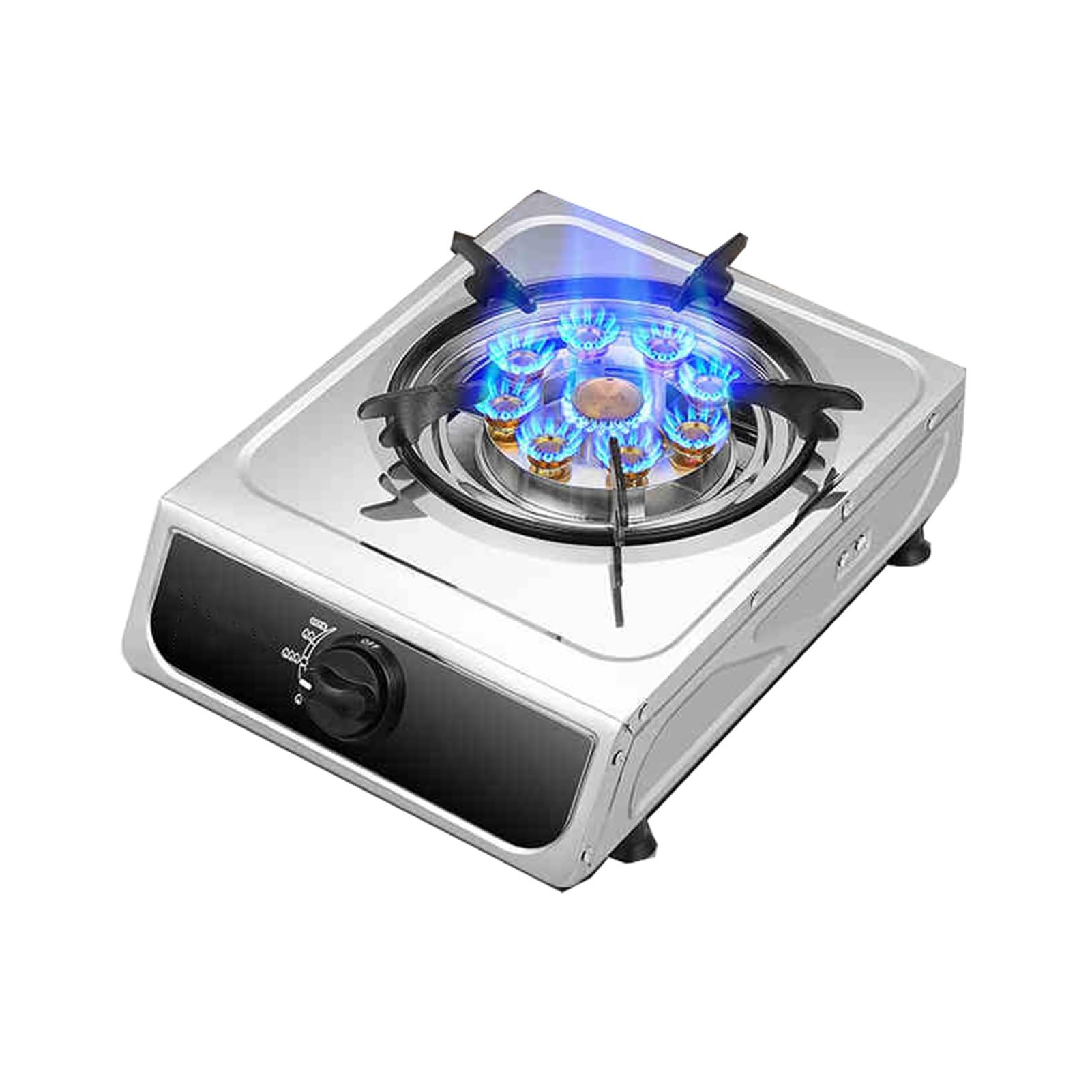 Indoor Gas Cooker LPG Hob Cooktop Stainless Steel Efficient Tabletop,Portable Gas Stove 1 Burner,for Home Camping(LPG)