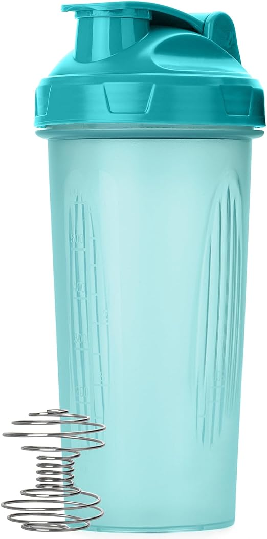 Mr. Pen- Shaker Bottles for Protein Mixes, 28 oz, 1 Pack, Light Blue, Protein Shaker Bottle with Wire Whisk Ball, Blender Bottle