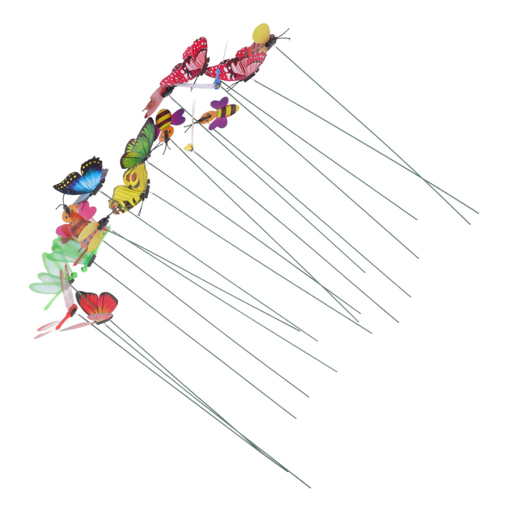 Sosoport 5 Sets Gartenstecker Simulation Biene Libelle Schmetterlinge Blumentopfeinsatz Gartenstecker Kunst Dekorativer Garten Im Freien 18 Stück * 5