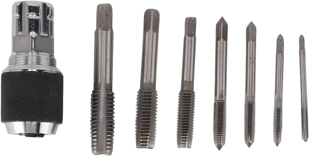 3/8 Inch Drive Tap Socket High Speed Steel Adjustable Tap Chuck Holder Socket Adapter (Tap and Socket)