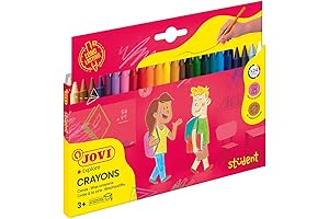 Jovi Plasticor 24 Pieces Assorted Colors Wax Crayons Classic Art supplies Drawing & Coloring