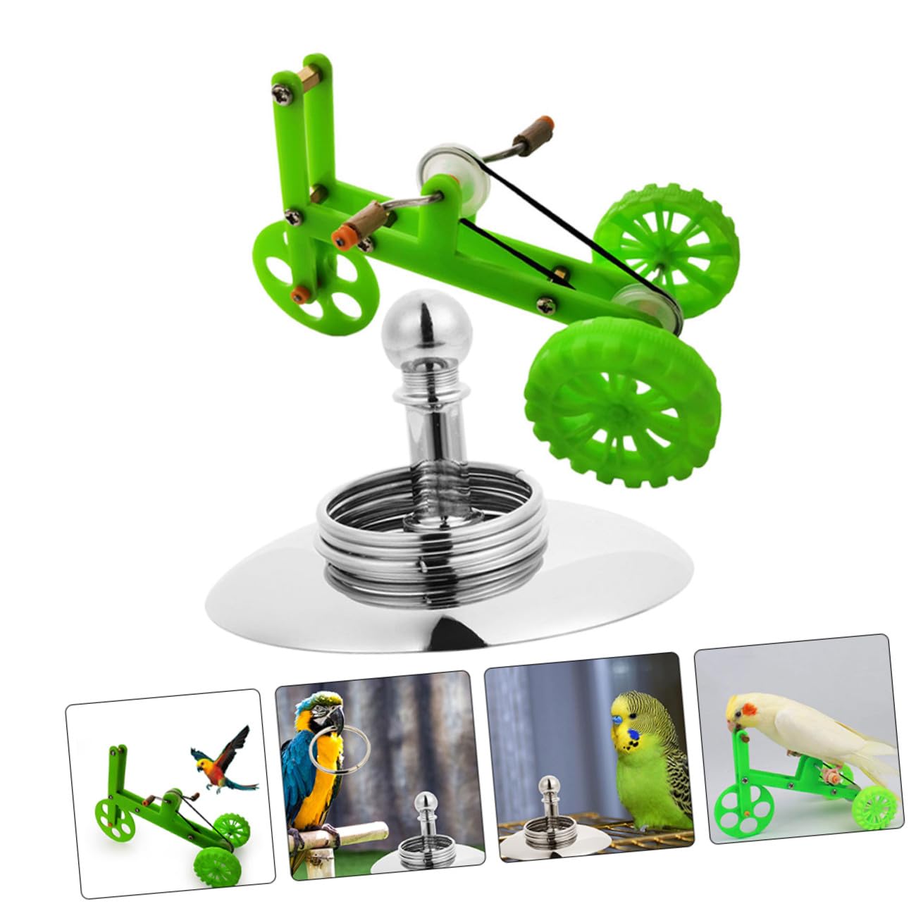 BESPORTBLE 4juegos Juguete De Entrenamiento para Loros Bicicleta y Anillos De Inteligencia Juguete Educativo para Aves Interacción y Actividad Física para Ninfas y Agapornis