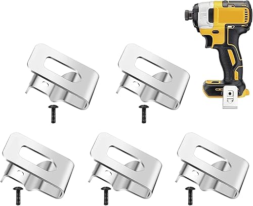 Miniatura 7 de 5 clips de cinturón para Dewalt, kit de ganchos de acero inoxidable 304 con tornillos para Dewalt N268241 apto para herramientas eléctricas de 20 V