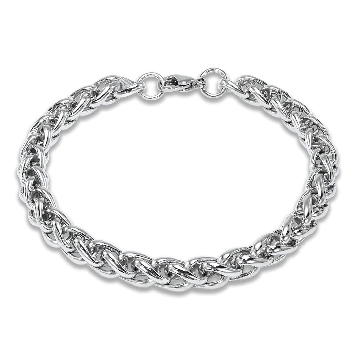 El Regalo Men Bracelets- Stainless Steel Cuban Chain Bracelets for Men | Men Jewelry- Gift for Him (7mm Textured (Width)) (B09N1N6BMM) Amazon Price History, Amazon Price Tracker