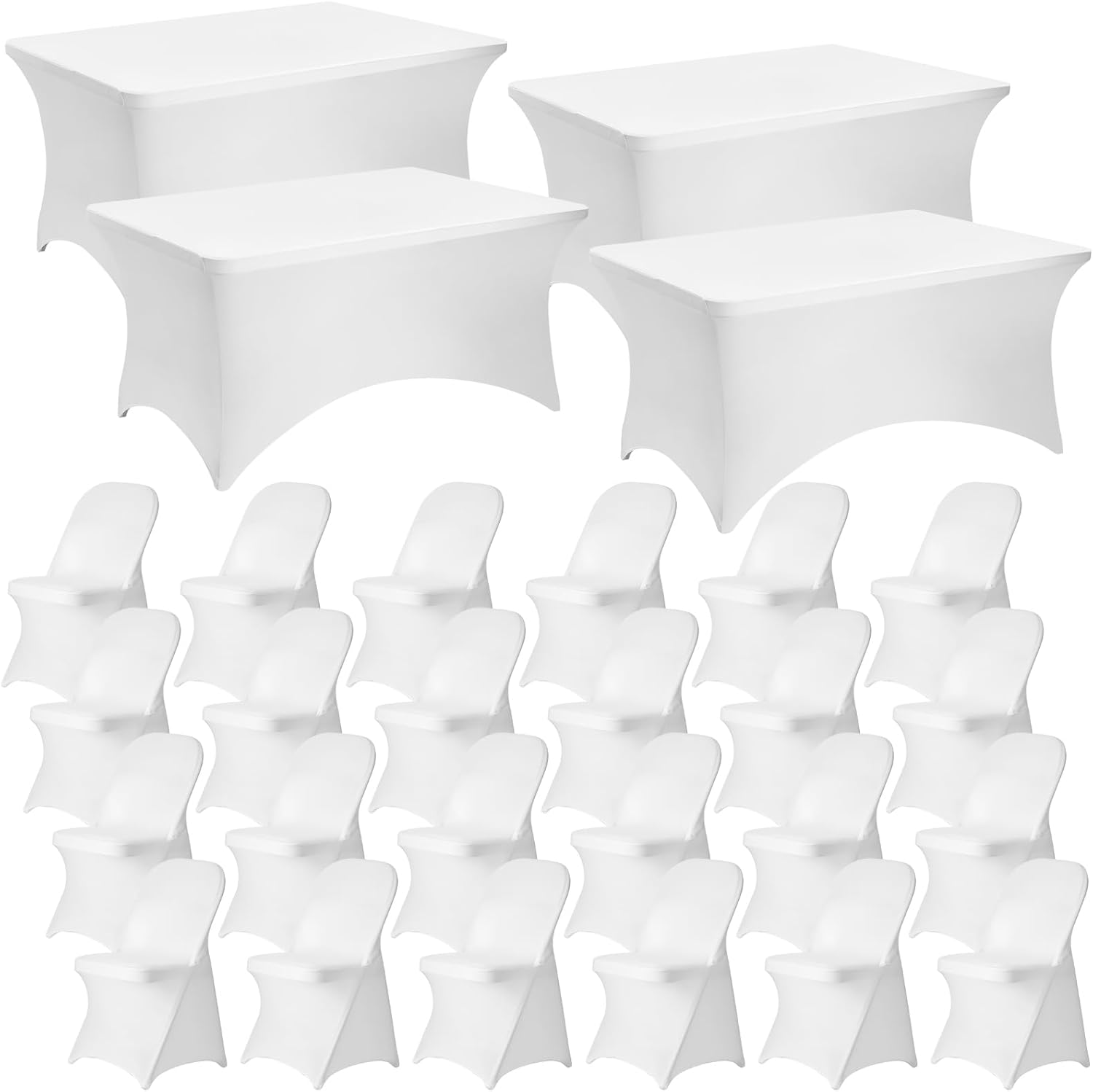 28 Pcs Spandex Stretch Folding Chair Covers and 6ft Stretch
