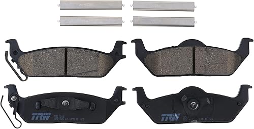 Miniatura 3 de Recubierto ventilado 13.701 in 6 lengüetas rotores de disco y pastillas de cerámica TRW Pro Hardware Sensor acústico Kit de freno trasero para Ford