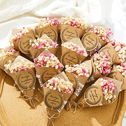 Otuuz 30 Pcs Mini Dried Flower Bouquet Magnet Bulk Wedding Baby Shower Flower Party Favors for Guests Natural Dried Flowers Bundle Mother's Day Graduation Home Decoration DIY Crafts Gifts