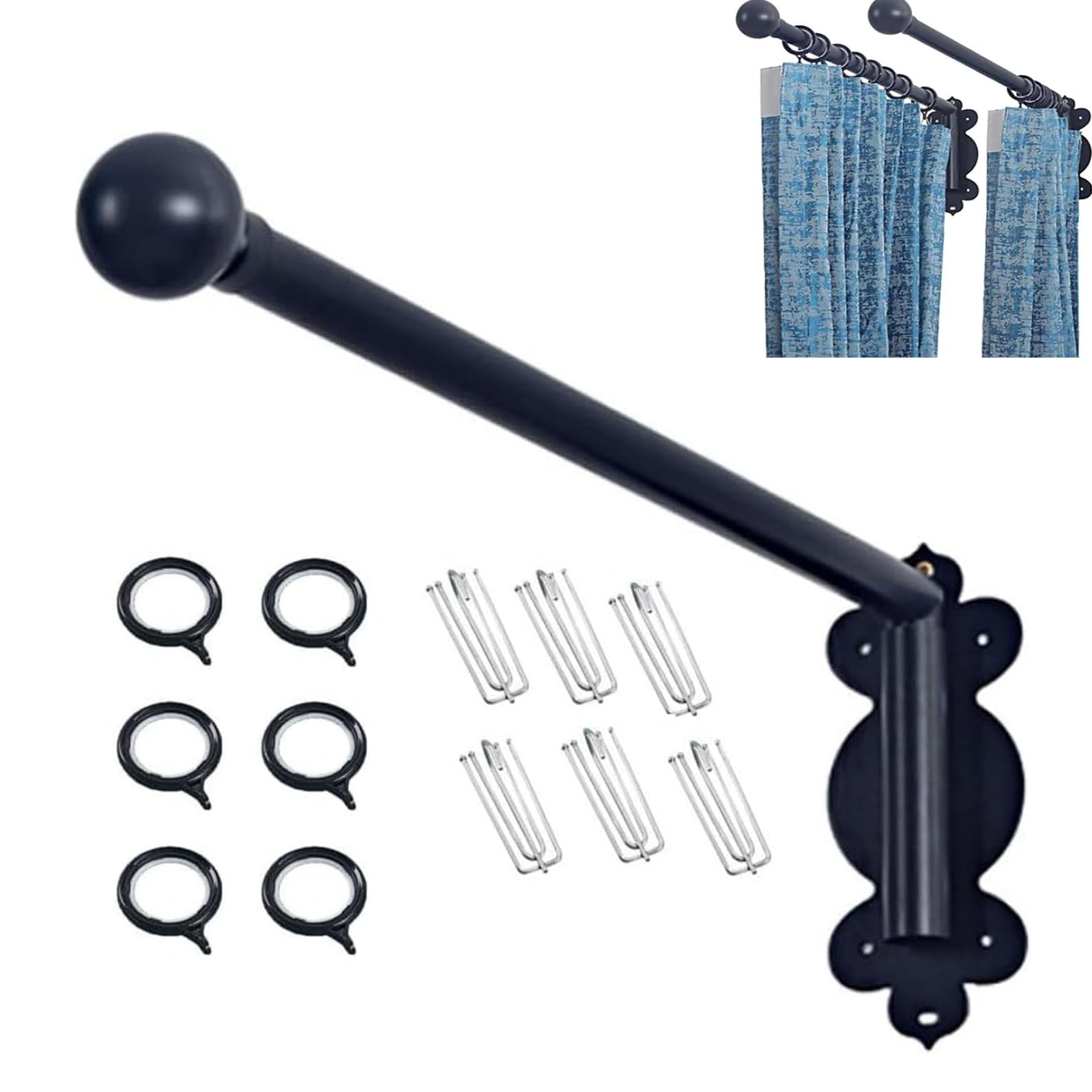 LYSDIANPU 180°swing Arm Curtain Rod, Curtain Display Stand, Adjustable Curtain Rod, Door Curtain Rail Swing Arm, Curtain Rod Door, Matte Curtain Rods For Display And Home Use 70cm
