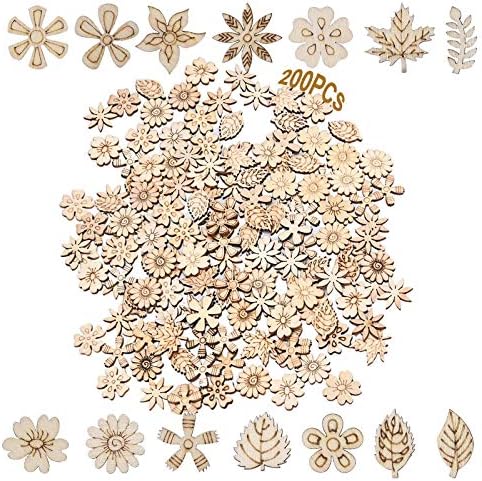 200 Pezzi Decorazioni Legno - Farfalle E Fiori Per Fai Da Te, Artigianato E Feste - Foto 8