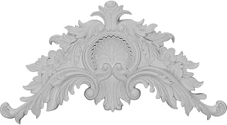 Ekena Millwork APL16X08X01SH 16 1/4" W X 8 3/4" H X 1 5/8" P Small Shell Center with Scrolls