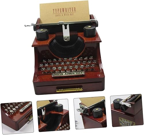 Miniatura 6 de BESPORTBLE Caja de música para máquina de escribir, juguete de música, contenedor de joyería, juguete musical, adorno de escritorio, 1 ud