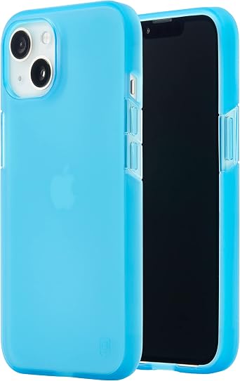 BodyGuardz Solitude Minimalist Phone Case for The iPhone 13, No-Slip Grip, Shockproof, 5G, MagSafe and Qi Charging, 8 Foot Drop Protection - Neon Blue