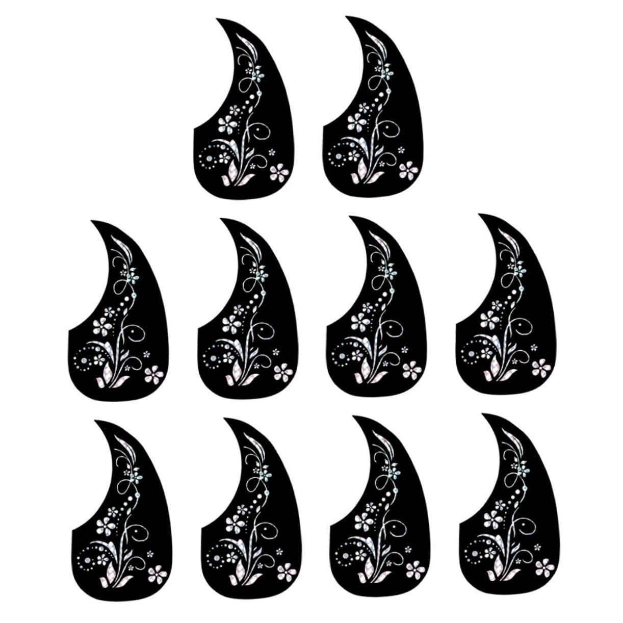 Holibanna 10pcs Folk Guitar Pickguard Scratch Resistant Protector Plate for Acoustic Classical Guitars Beautiful Ergonomic Design for Preventing Scratches Wear
