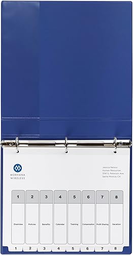 Miniatura 8 de Avery Divisores de 8 pestañas para carpetas de 3 anillas, tabla de contenido personalizable, pestañas blancas clásicas, 6 juegos (11822)