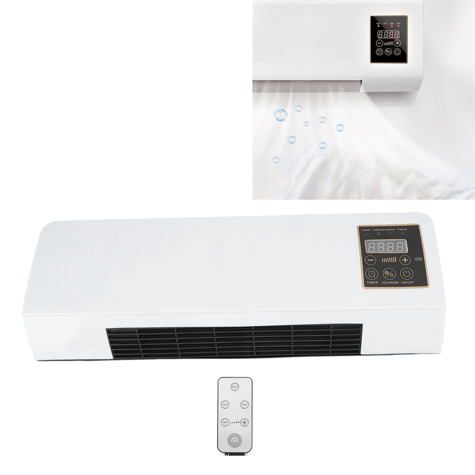 Tragbarer Nature Wind Heizlüfter mit Fernbedienung, LED-Timer, leiser Touch-Steuerung, tragbarer kleiner Heizlüfter für den Innen- und Außenbereich