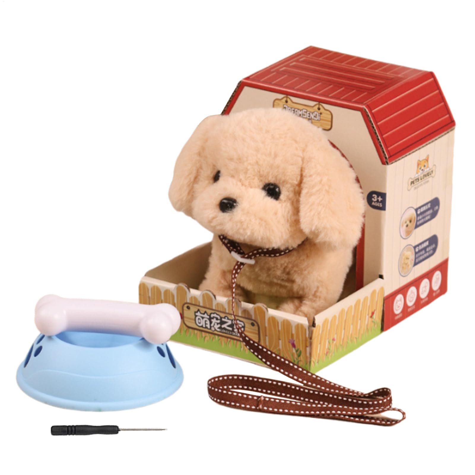 Chien en peluche interactif qui marche sans danger pour amuser bébé sans contrainte