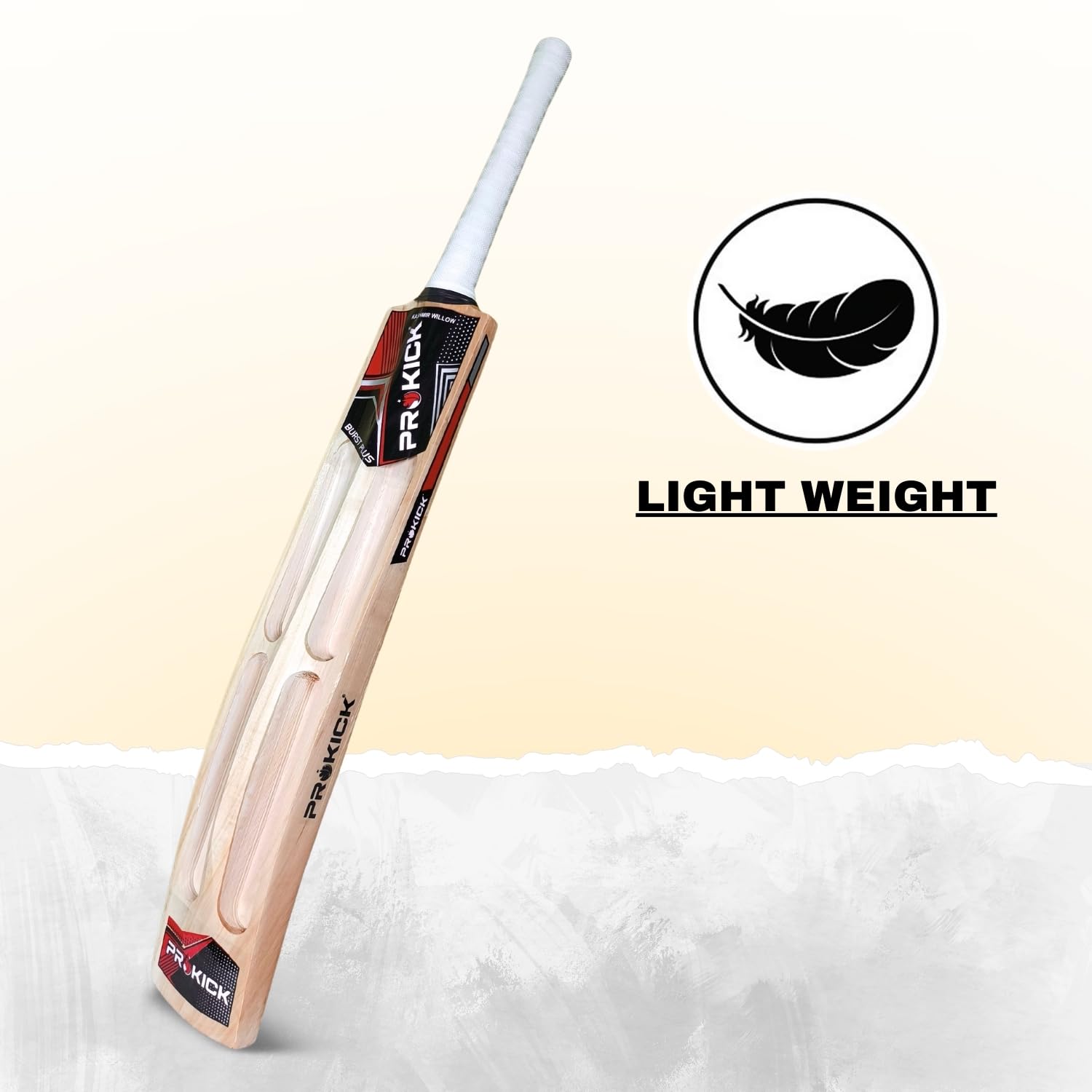 Prokick Burst Plus Kashmir Willow Scoop Cricket Tennis Ball Bat with Cover|Single Blade Full Size Scoop Design Tennis Ball Bat Suitable for Both Hard and Soft Tennis Balls (Size: Short Handle) - Image 7 thumbnail