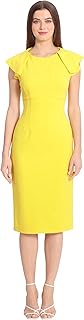 Women's Solid Cloud Crepe Dress Workwear Office Desk to Dinner Event Guest of - Buy now