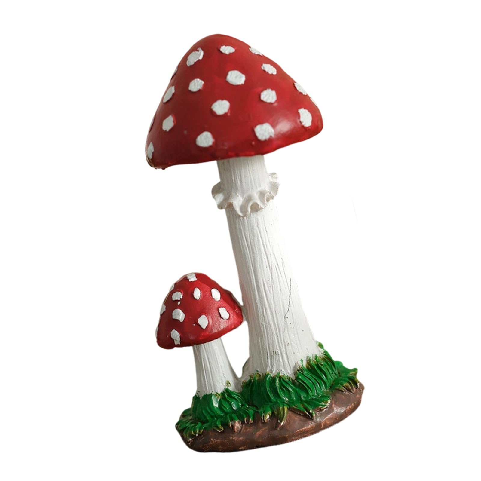 COOLHOOD Resin Mushroom Ornament, Handcrafting Miniature Mushroom Figurine Resin for Play Areas Tabletop Display Garden Ornament